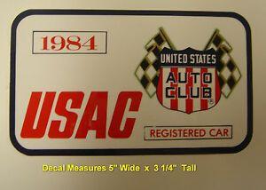 Vintage USAC Logo - Indianapolis Motor Speedway USAC Registered Decal / Vintage