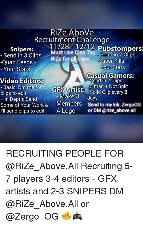 Sniping Clan Logo - Rize Above Recruitment Challenge Snipers 728 1212 Pubstompers Must ...