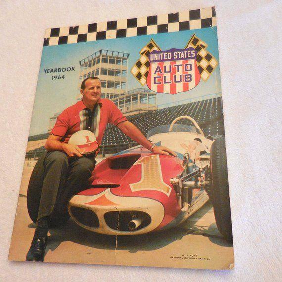 Vintage USAC Logo - Vintage Yearbook 1964 National Auto Club USAC A. J. Foyt | Etsy