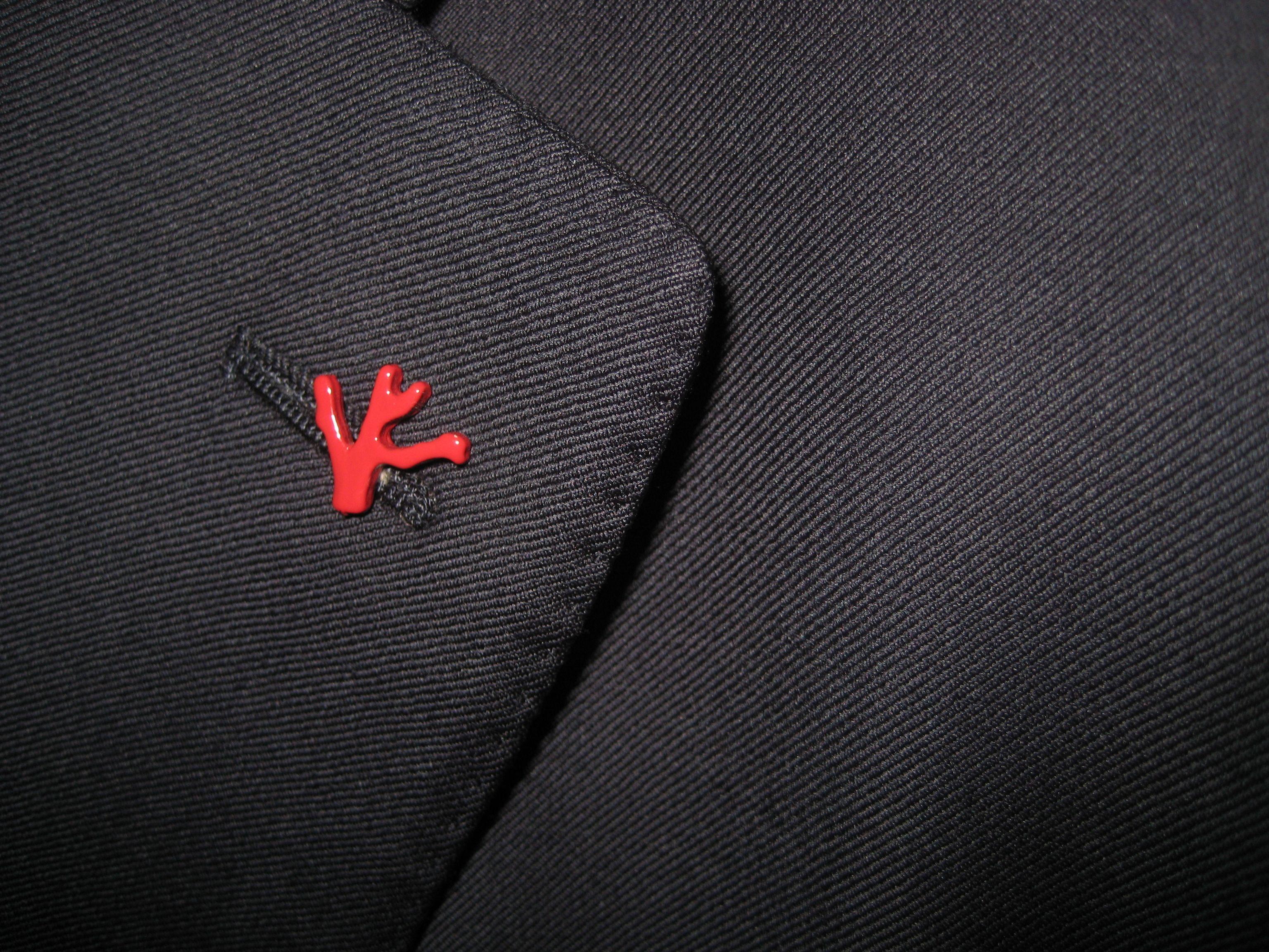 Red Coral Logo - ISAIA NAPOLI - Signature Red Coral Lapel Pin. The Accessories