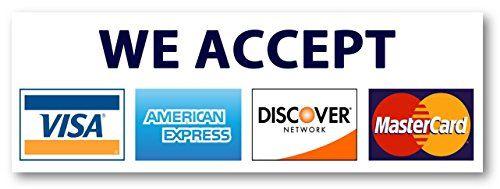 Credit Card Visa MasterCard Logo - We Accept Credit Cards AmEx Visa MasterCard Discover Decals Sticker Logo  Sign for Stores & Businesses (8