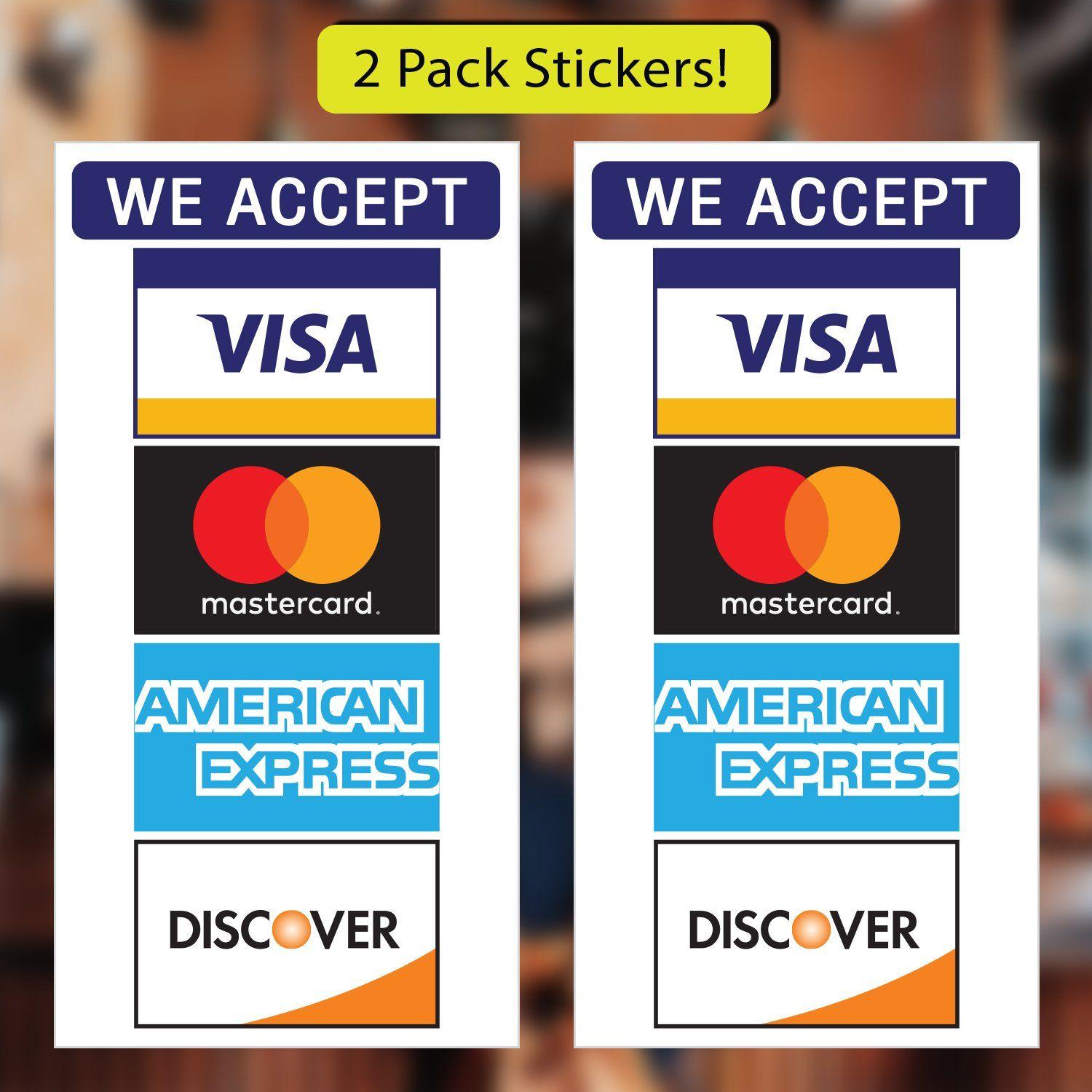 Visa MasterCard Discover Credit Card Logo - Amazon.com : Credit Card Stickers - Visa, MasterCard, Amex and ...