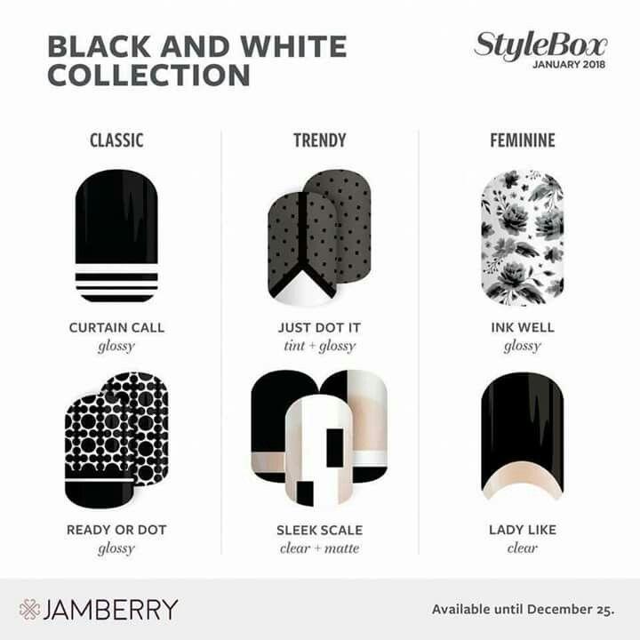 Jamberry Black and White Logo - Jamberry StyleBox January 2018 | The Black + White Collection ...