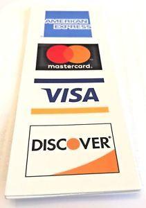 Discover Credit Card Logo - 5 PACK VERTICAL CREDIT CARD LOGO DECAL STICKERS Visa/MasterCard ...