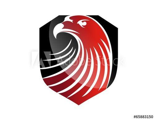 Red and Black Hawk Logo - hawk logo eagle symbol red head icon black emblem this stock