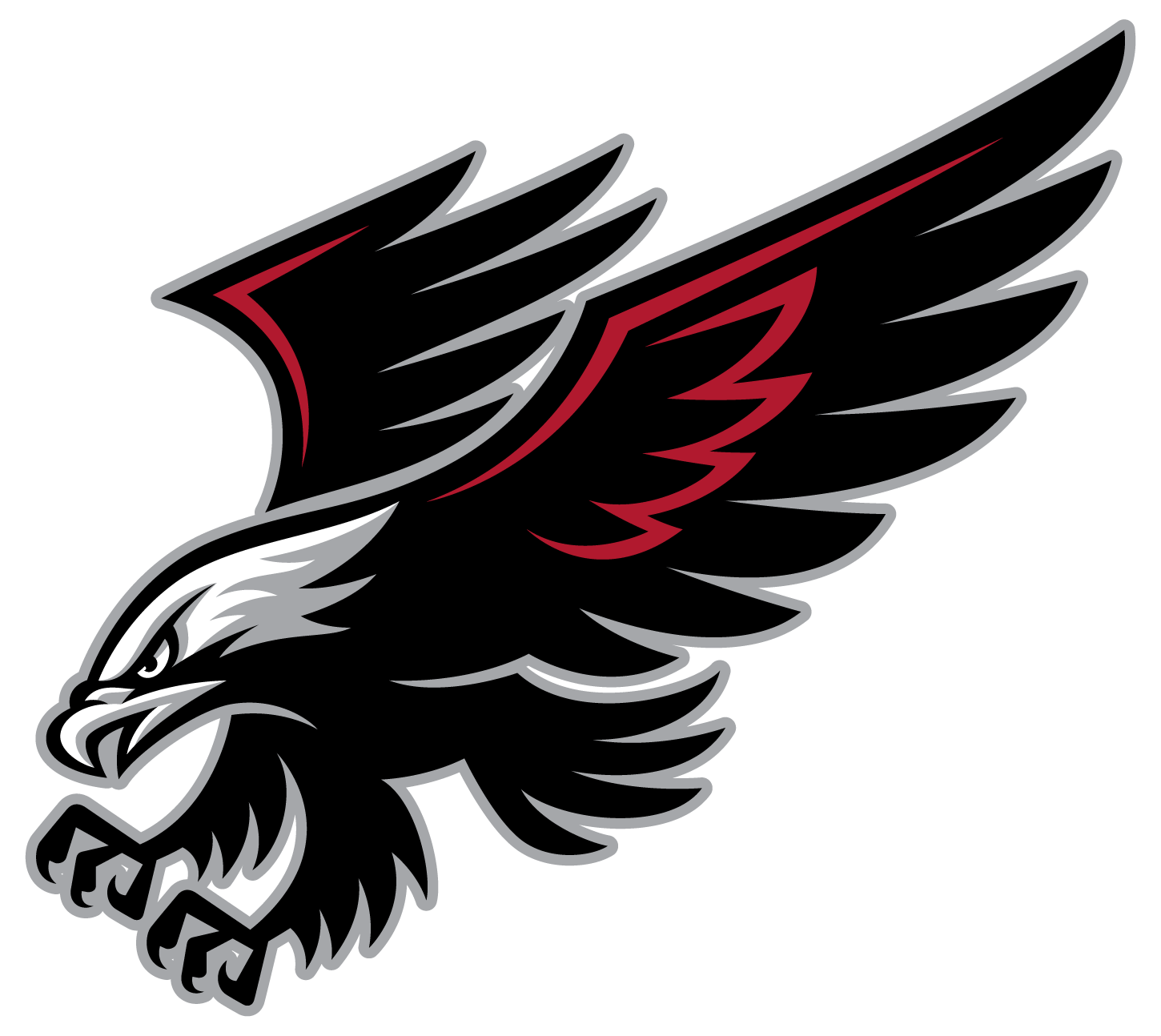 Red and Black Hawk Logo - Black Hawk Mascot