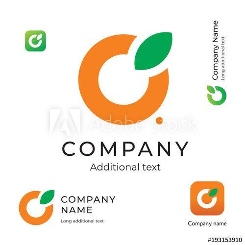 Oragne Leaf Logo - Orange with a Leaf Logo Simple and Clean Modern Identity Brand