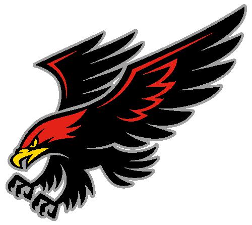 Red and Black Hawk Logo - NALL Northern Conference Hawks team logo. Milwaukee, WI