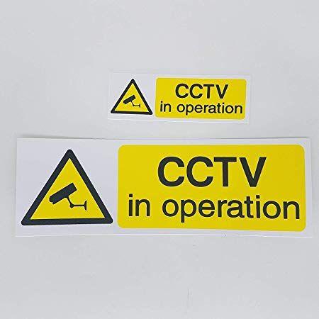 Black White Yello Logo - GN CCTV IN OPERATION SIGN STICKER - BLACK WHITE & YELLOW CCTV CAMARA ...