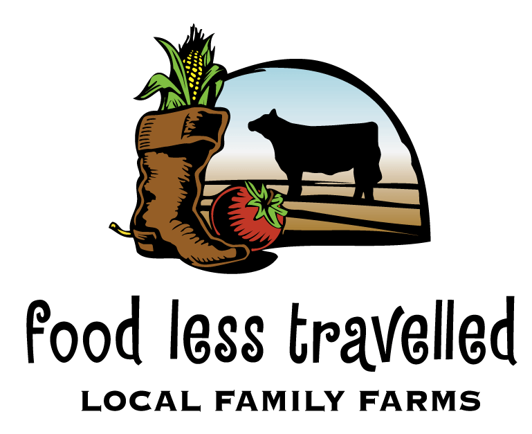 Food for Less Logo - Food Less Travelled. Local Family Farms