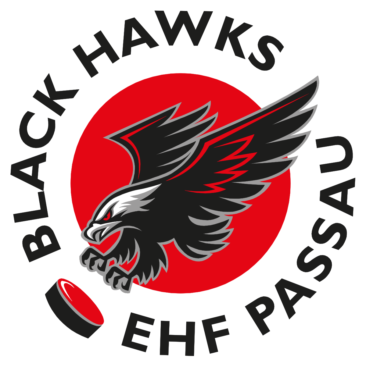 Red and Black Hawk Logo - EHF Passau Black Hawks