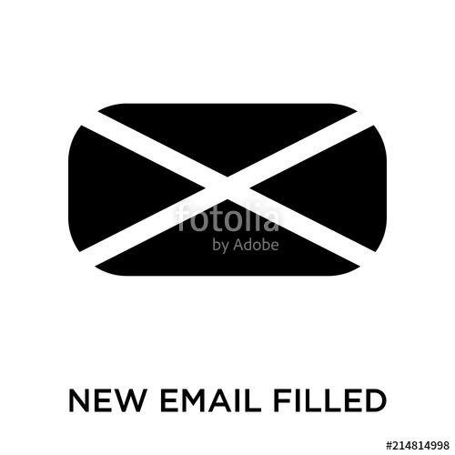 And White Black Envelopelogo Logo - New email filled envelope icon vector sign and symbol isolated on ...