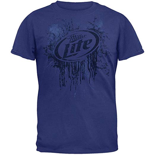 Drip Effect Logo - Miller Lite Logo T Shirt: Clothing