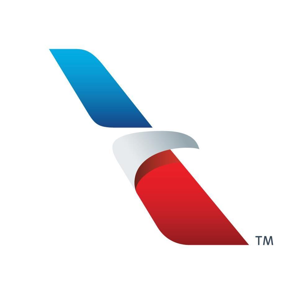 Red and Blue Airplane Logo - This image uses blue and red to create a comlementary colour ...