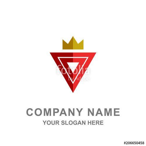 Red Triangle Company Logo - Crown Red Triangle Building Technology Logo Vector 