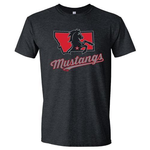 Billings Mustangs Logo - Billings Mustangs Mustangs State Logo T Shirt