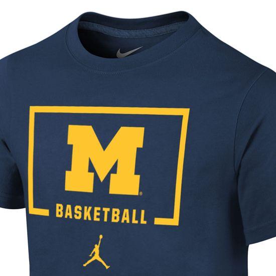 University of Michigan Basketball Logo - Jordan University of Michigan Basketball Youth Navy Backboard Logo Tee