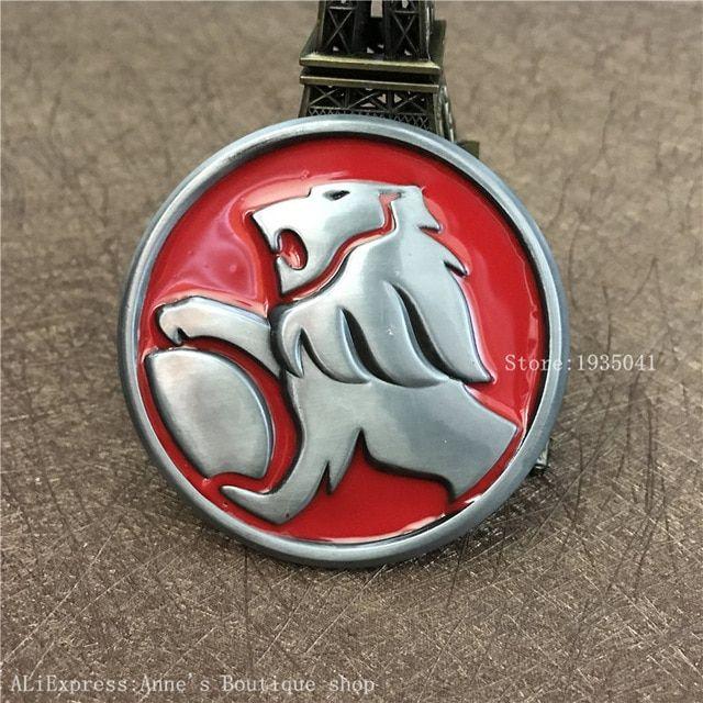 Red Cowboy Logo - Red Lion Head Logo Cowboy Metal Belt Buckle Fashion Animal Buckles ...
