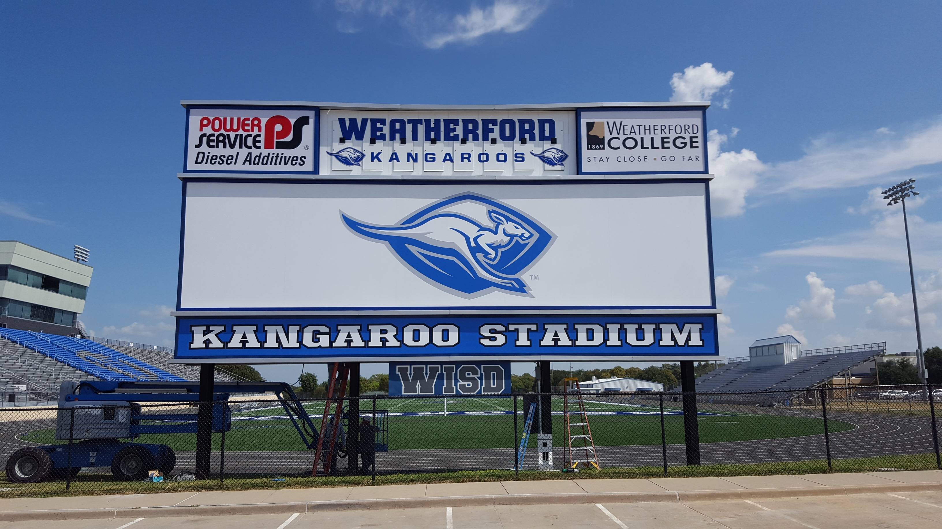 Weatherford Roos Logo - Blue Ridge Signs | Weatherford Roos Scoreboard - Blue Ridge Signs
