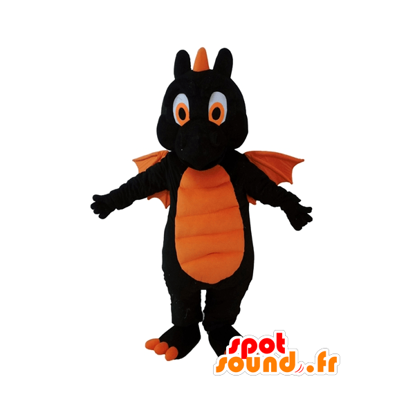 Orange and Black Dragon Logo - Purchase Black Dragon mascot and orange, giant in Dragon mascot