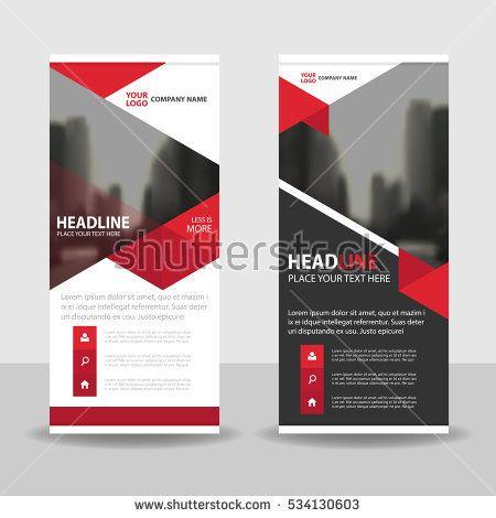 Red Triangle Company Logo - Red triangle Business Roll Up Banner flat design template ,Abstract ...