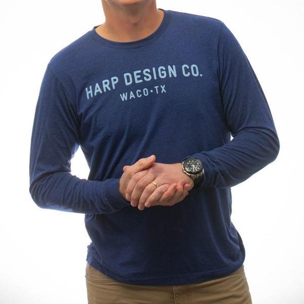 Blue Square with a Gold Harp Logo - Harp Design Co. Shop. Harp Design Waco Texas