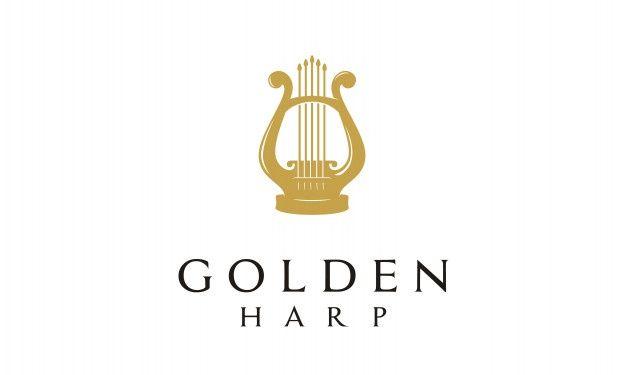 Blue Square with a Gold Harp Logo - Harp Vectors, Photo and PSD files