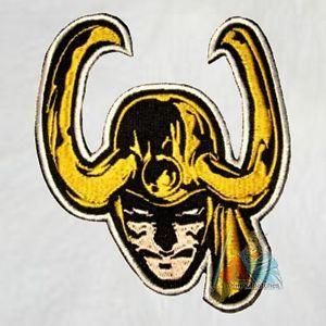 Thor Face Logo - Loki Face Embroidered Patch Marvel Comics Thor God Thunder Villain ...