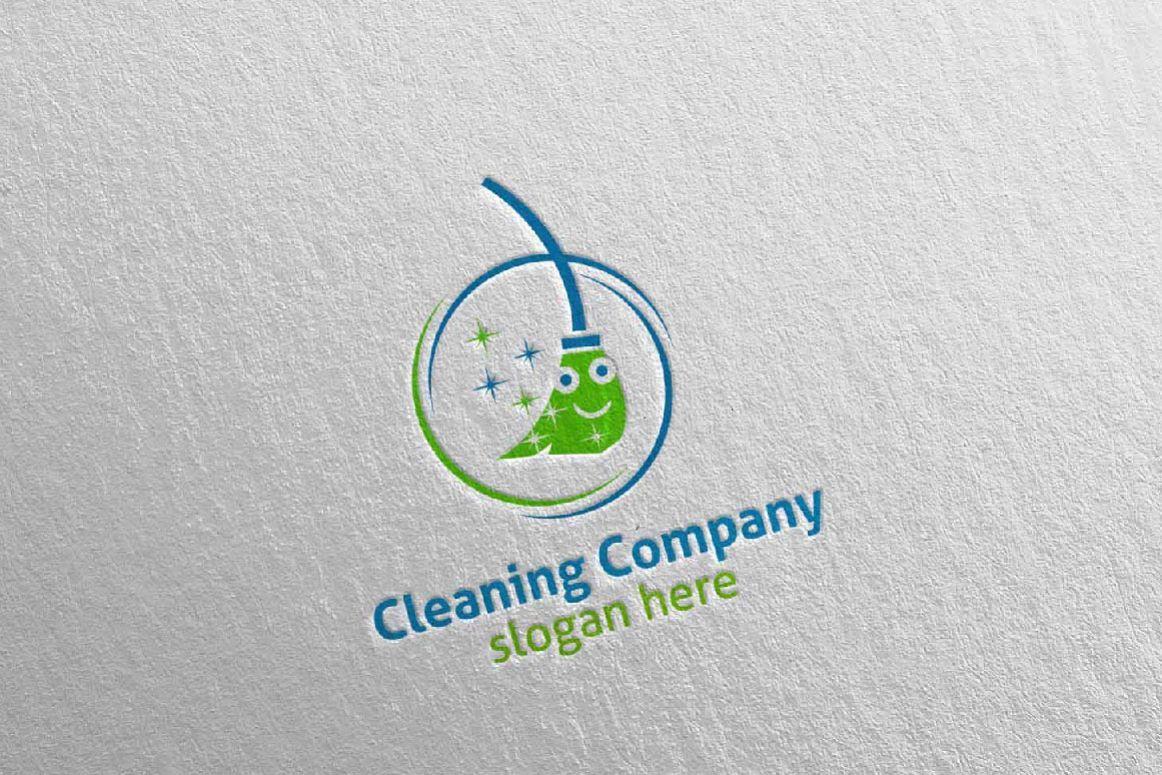 Cleaning Company Logo - Cleaning Service Eco Friendly Logo