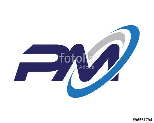 Pm Logo - PM Letter Swoosh Media Logo Stock Image And Royalty Free Vector