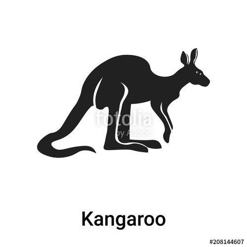 Kangaroo White Background with White Logo - Kangaroo icon vector sign and symbol isolated on white background