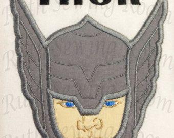 Thor Face Logo - The Avengers logo Combined Applique Embroidery Design This