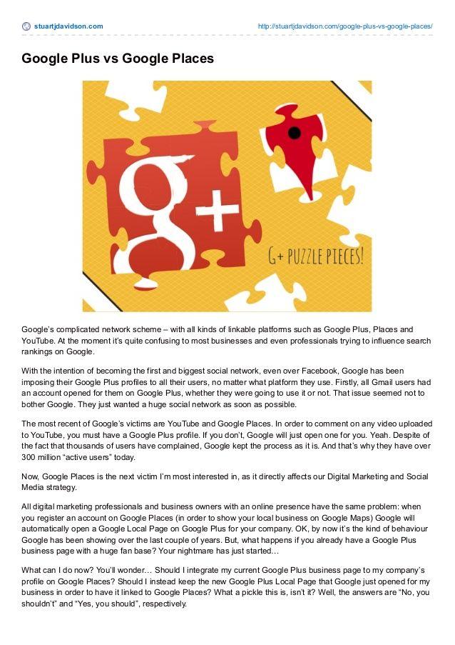 Current Google Plus Logo - GOOGLE PLUS VS GOOGLE PLACES