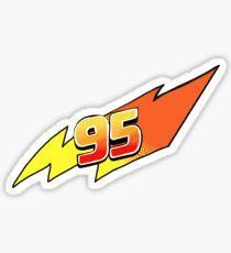 Lightning McQueen 95 Logo - Lightning Mcqueen Stickers | Redbubble