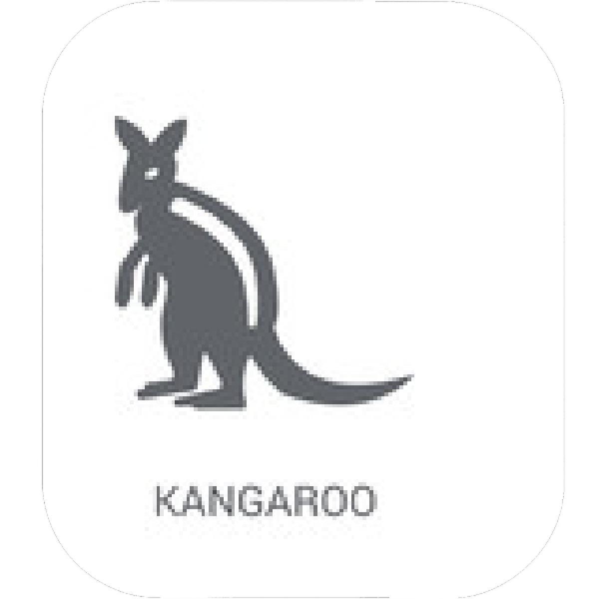Kangaroo White Background with White Logo - Designs