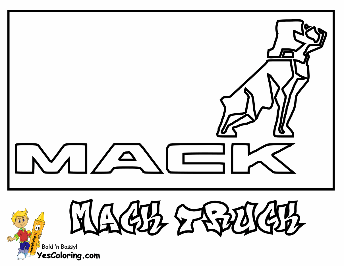 Mack Truck Bulldog Logo - Pin by YesColoring Coloring Pages on Free Tough Truck Coloring Pages ...