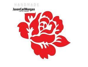 English Rose Logo - Iron On T-Shirt Clothes Transfer Sticker Heat Press Decal Red ...