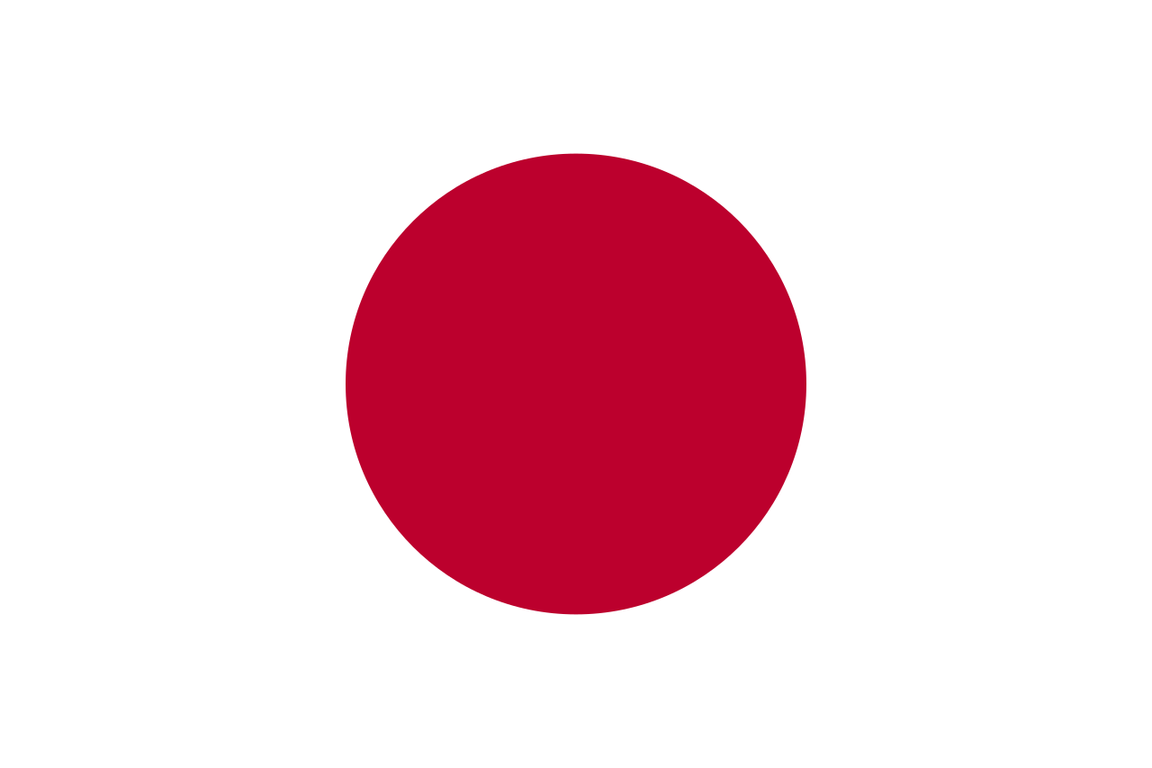 Red Dot with White R Logo - Flag of Japan