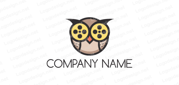 Owl Eyes Logo - line art abstract film reel instead of owl eyes