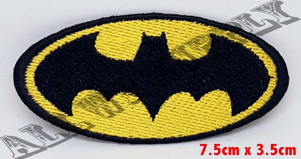 Yellow and Black Batman Logo - Batman Logo comic Black on yellow Iron/Sew On Embroidered Patch UK ...