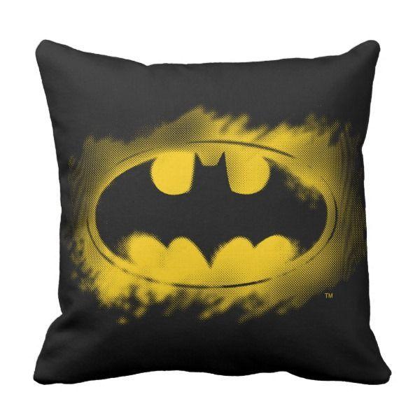 Yellow and Black Batman Logo - Batman Symbol | Black and Yellow Logo Throw Pillow | Bat family ...
