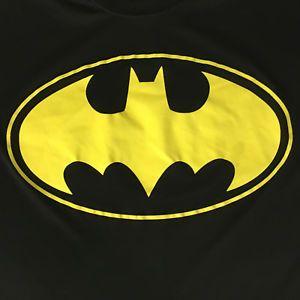 Yellow and Black Batman Logo - DC Comics Brand Yellow Batman Logo Black Polyester Shirt Men's Size ...