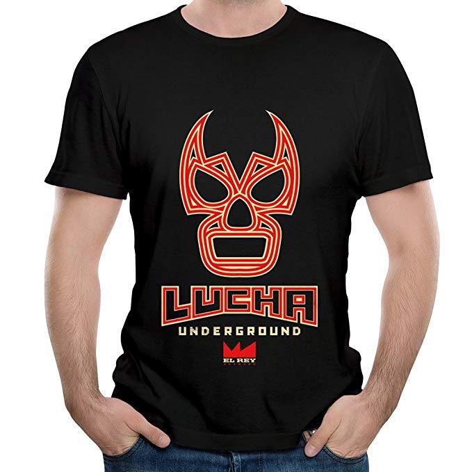 Cool Wrestling Logo - Gody Men's Pro Wrestling Lucha Underground Mask Logo O-neck Cool ...