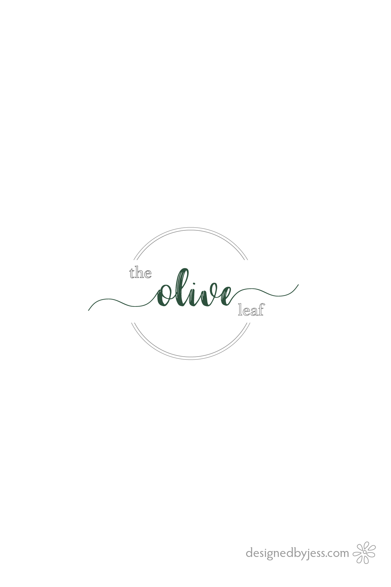 Olive Leaf Logo - Pre Made Logo Olive Leaf. Simple, minimal logo, circle stamp