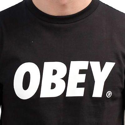 Obey Brand Logo - Obey Clothing T Shirt OBEY FONT LOGO Black White Obey