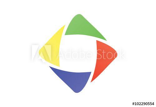 Four-Color Logo - abstract square media company with four color logo - Buy this stock ...