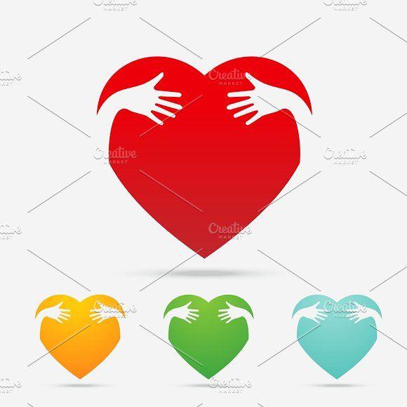 Four-Color Logo - Heart Hug four color ~ Logo Templates ~ Creative Market