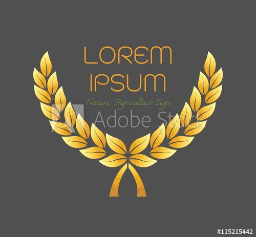 Gold Leaf Logo - Gold Leaf logo sign.nature golden color design leave with ribbon