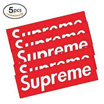 Large Supreme Logo - 5 Pieces Large Supreme Stickers (7.5 Inches x 2.2 Inches) Skate ...