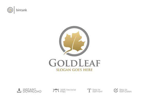 Gold Leaf Logo - Gold Leaf Logo Logo Templates Creative Market